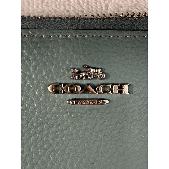 Coach Factory Wallet 6.75X3.75x2” Teal Leather Zip Around - Picture 11 of 11